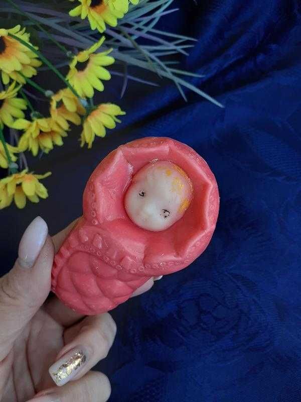 Малыш в конверте СССР пупс дутыш пластмассовая кукла винтаж 9 см