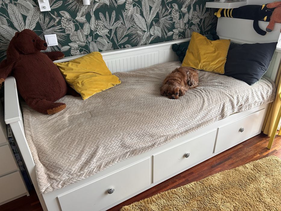 Łóżko rozkładane ikea Hemnes z materacem