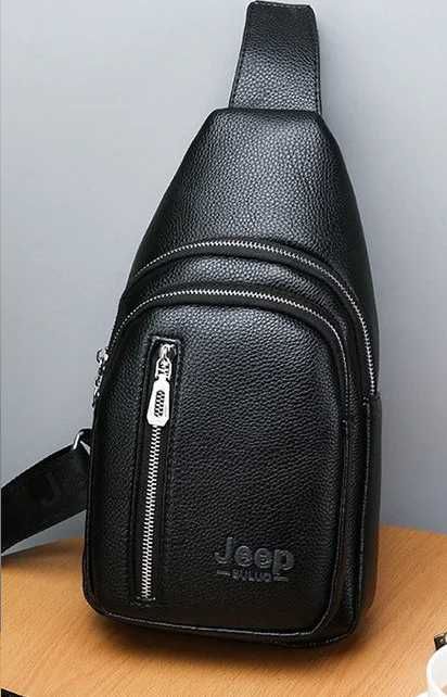 Чоловіча кожаная сумка бананка мужская барсетка  на груди Jeep
