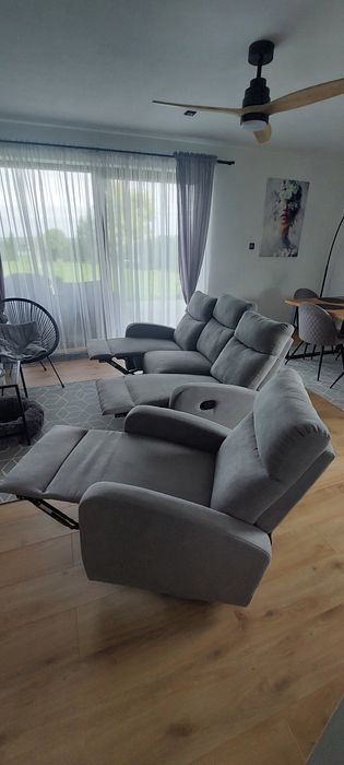 Komplet kanapa+fotel funkcją relaks
