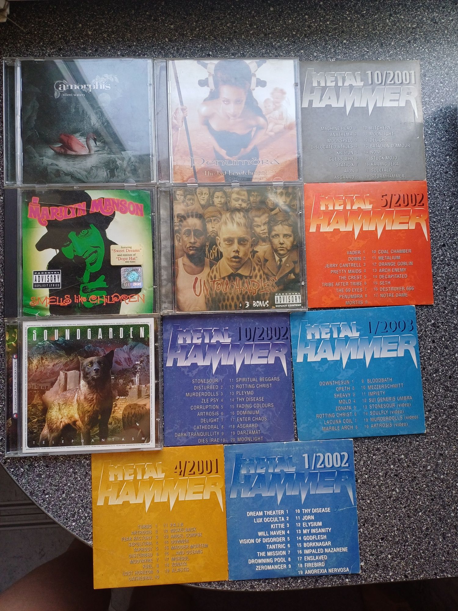 Zestaw 13 płyt CD vintage Korn, Manson,Penumbra, Amorphis, Soundgarden