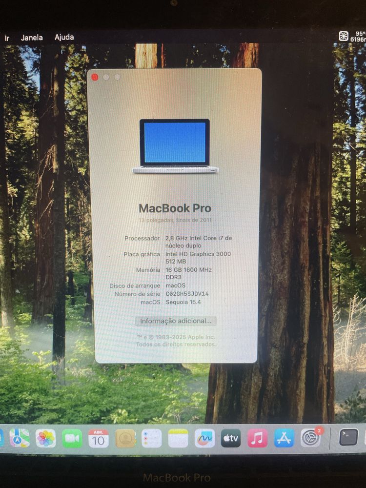 Macbook pro 13” finais 2011 i7 16ram