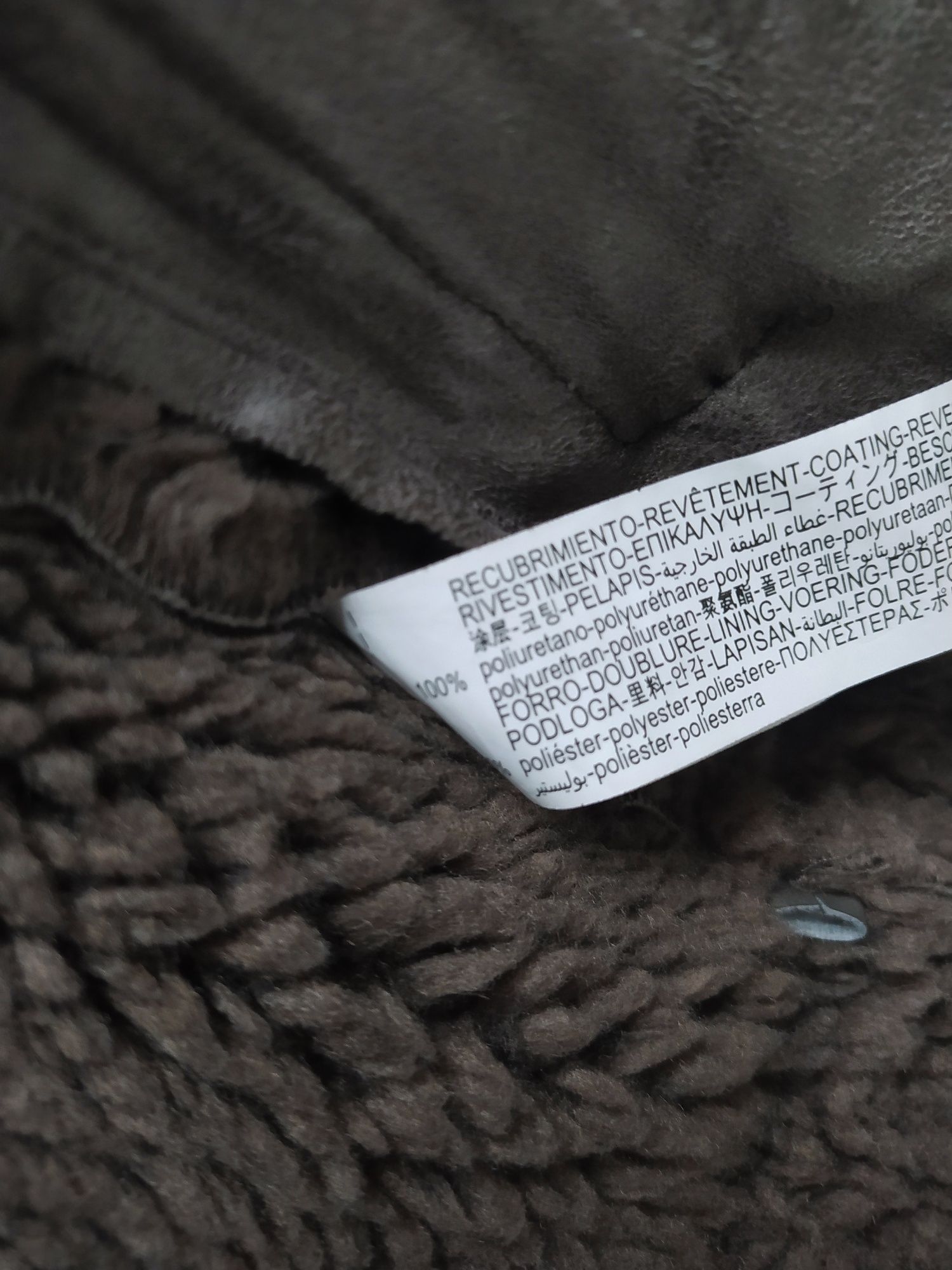Brązowy kożuszek Zara ramoneska z futerkiem baranek kurtka zimowa M 38