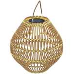 Outsunny Lampa solarna, lampa ogrodowa z rattanu, wodoodporna