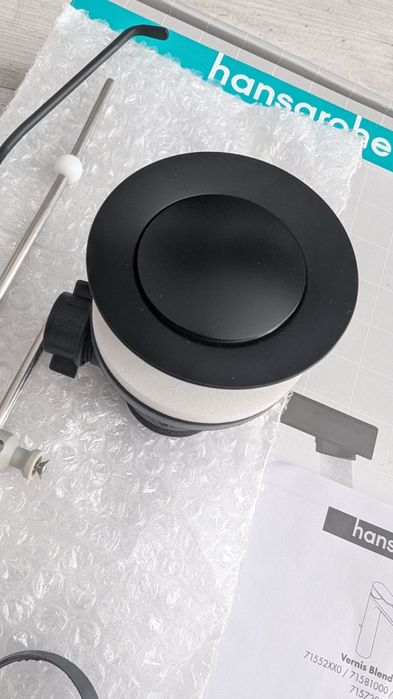 Zestaw odpływowy korek automatyczny Hansgrohe Vernis Shape czarny mat