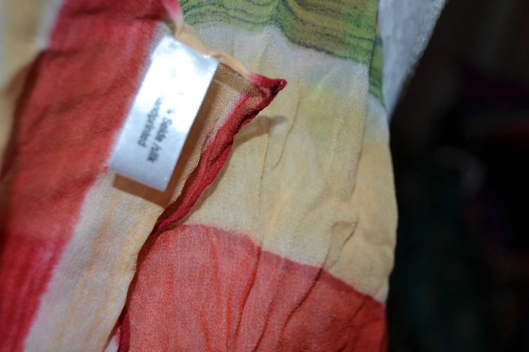 Jedwabny angielski  silk jedwab szalik szal.