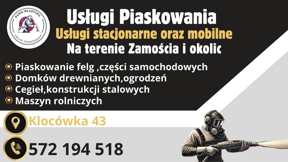 Usługi piaskowania mobilne oraz stacjonarne