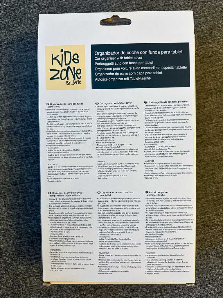 Organizer na fotel samochodowy - Jane Kids Zone