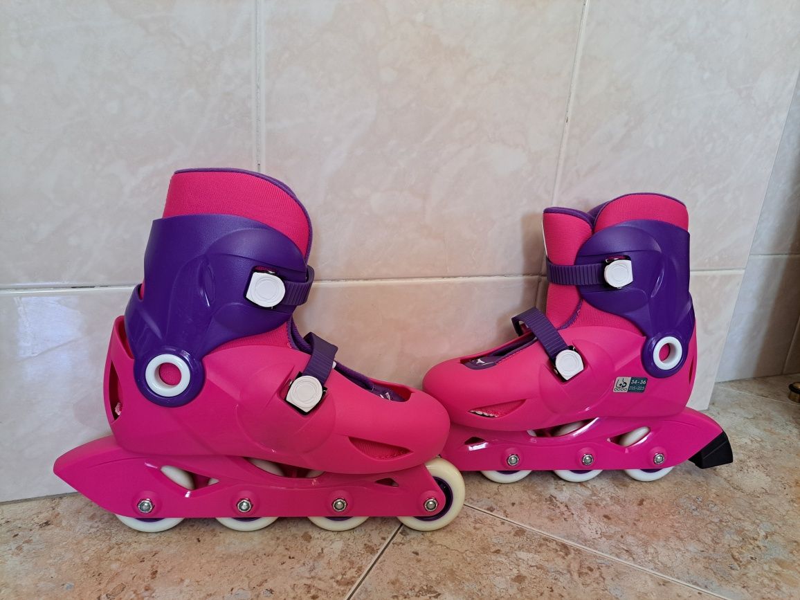 Patins em linha play 3 rosa 34-36