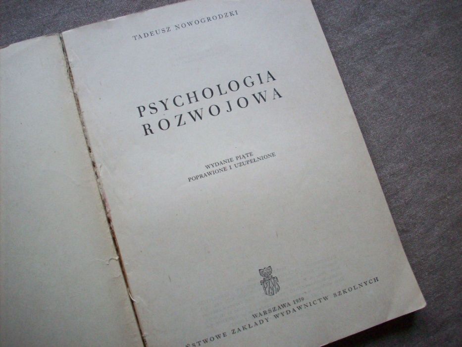 Psychologia rozwojowa, T. Nowogrodzki, 1959.