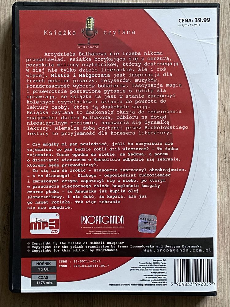 Michał Bułhakow "Mistrz i Małgorzata" audiobook MP3