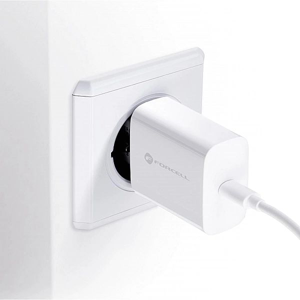 Ładowarka USB-C 3000 mA + Kabel Lightning do Apple iPhone - biała