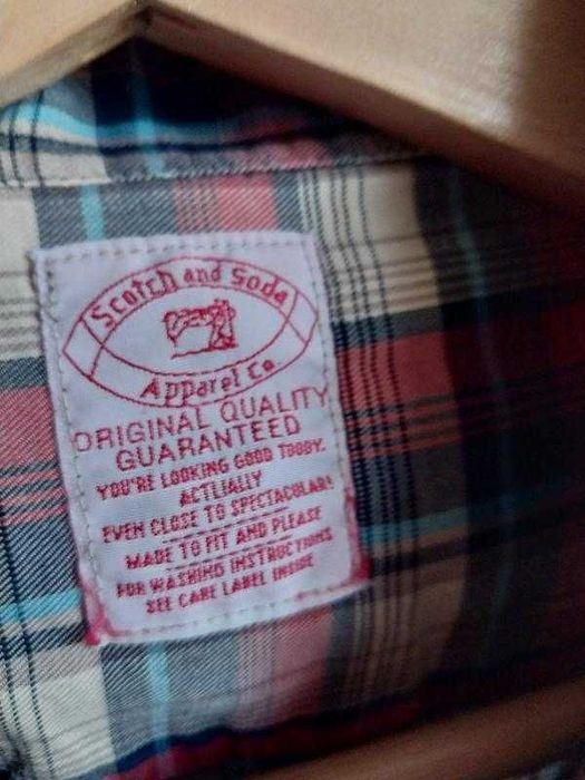 Сорочка чоловіча scotch&soda l 48р., бавовна, в клітинку, темна