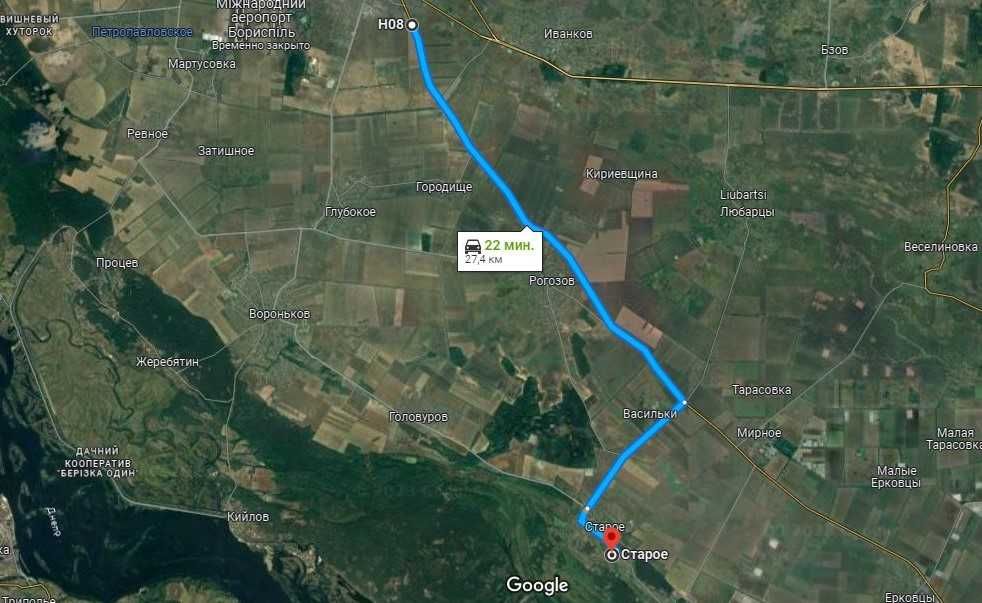 Участок 6 га центр села, рядом лес, озеро, река Днепр, Борисполь 28 км