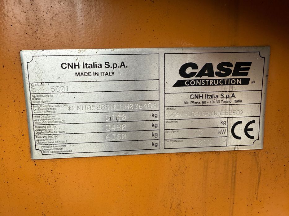 Koparko-Ładowarka CASE 580 T z 2012 roku koparka 3 łyżki MŁOT DO KUCIA