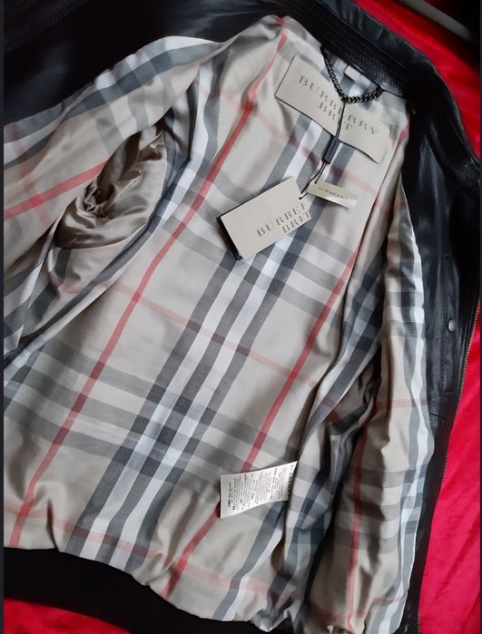 Burberry kurtka skórzana skóra brąz 100% oryg nrSeryjny piękna prezent