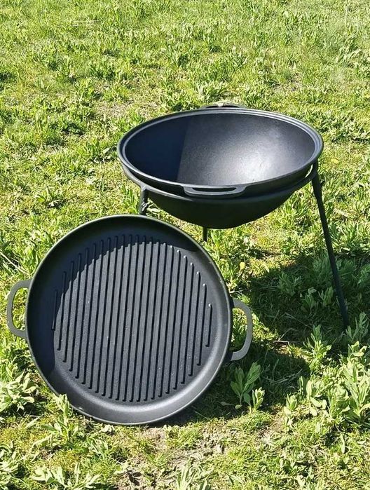 Казан чугунний 8,12,15,18л кришкою сковородою форми Wok В НАЯВНОСТІ