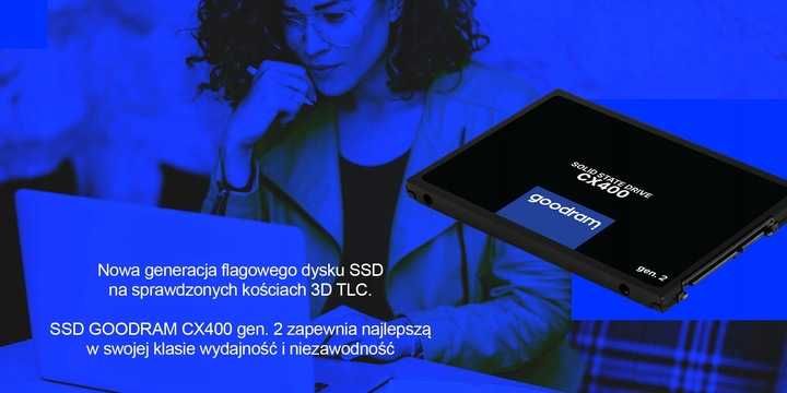NOWE Dysk SSD Goodram CX400 G2 1TB 2,5" Odczyt 550mb/s Zapis 500mb/s