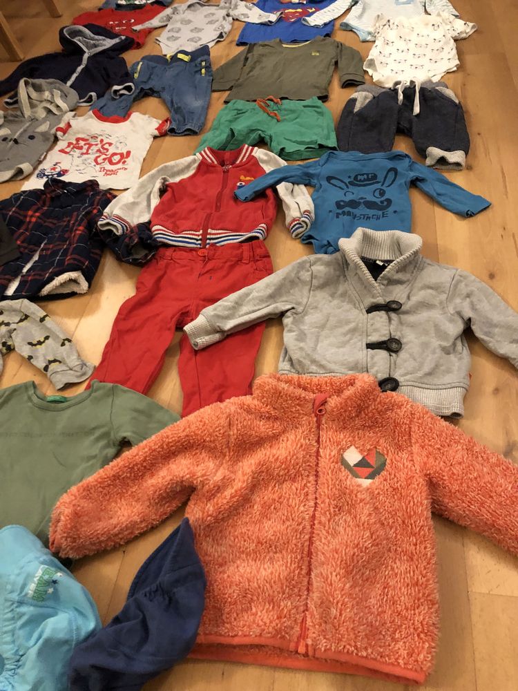 Paka 30 szt ubranek chłopiec, niemowlę 74 6-9 mcy, wiosna H&M 5-10-15