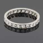 Złota obrączka ART DECO z diamentami 0.75ct BIAŁE ZŁOTO 18K