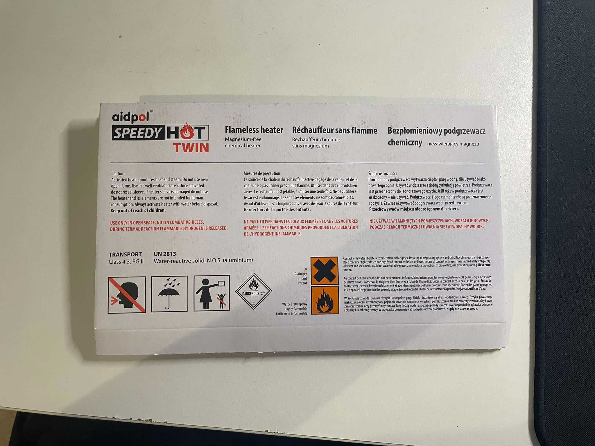 Zestaw 6 sztuk Bezpłomiennych Podgrzewaczy Chemicznych Dań Posiłkowych