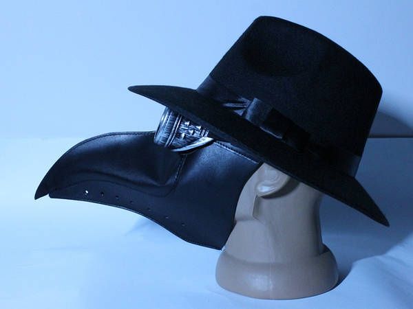 Маска Доктор Чума Чумной Доктор Смерть в Шляпе и Очках Хэллоуин