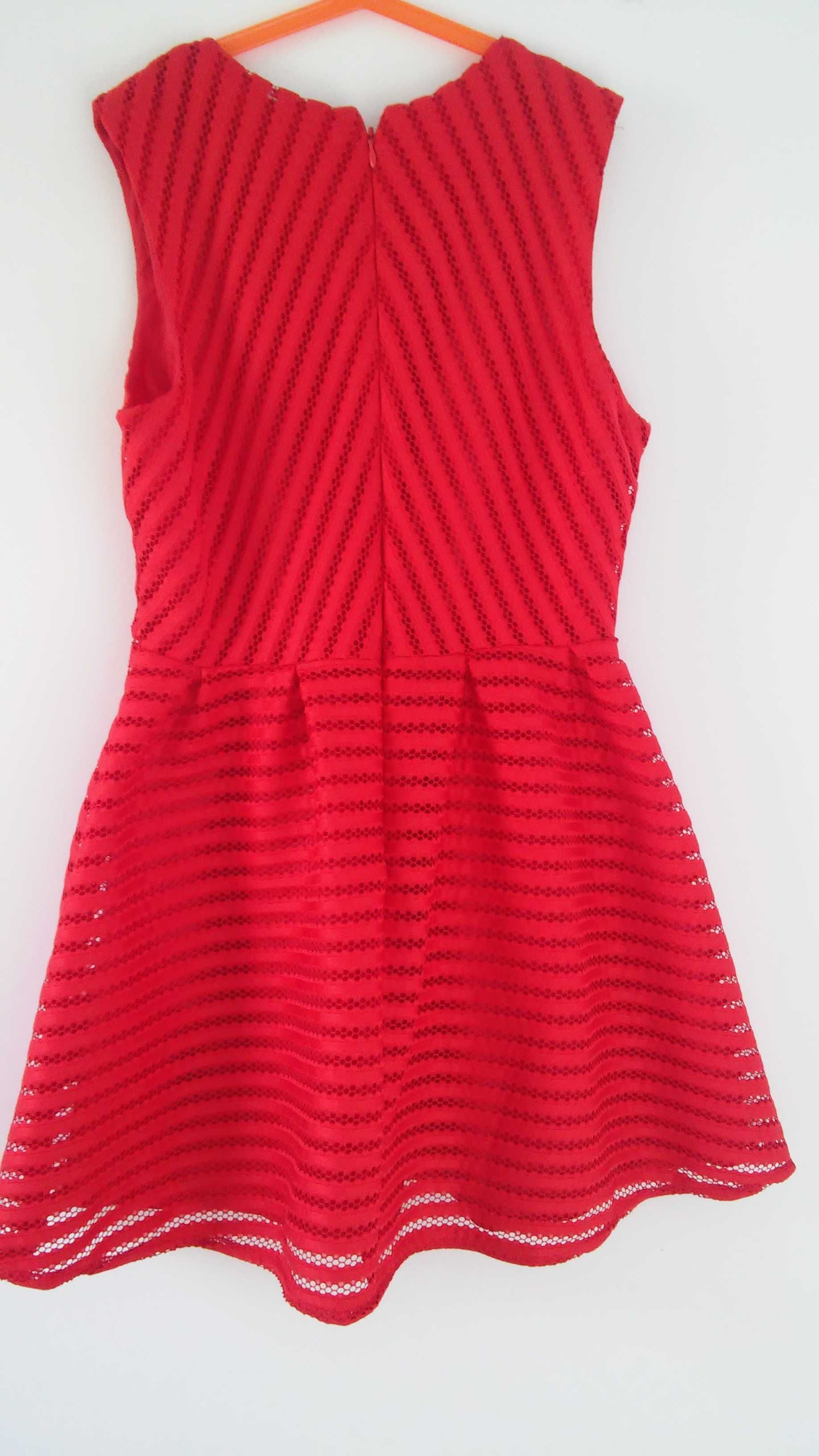 H&m sukienka czerwona rozkloszowana weselei inne okazje r 44