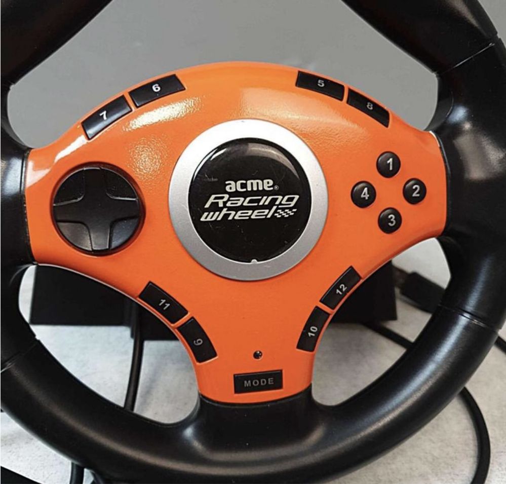 Ігрове кермо Асme модель WB-01 , Mini Gaming Wheel,  Black/Red