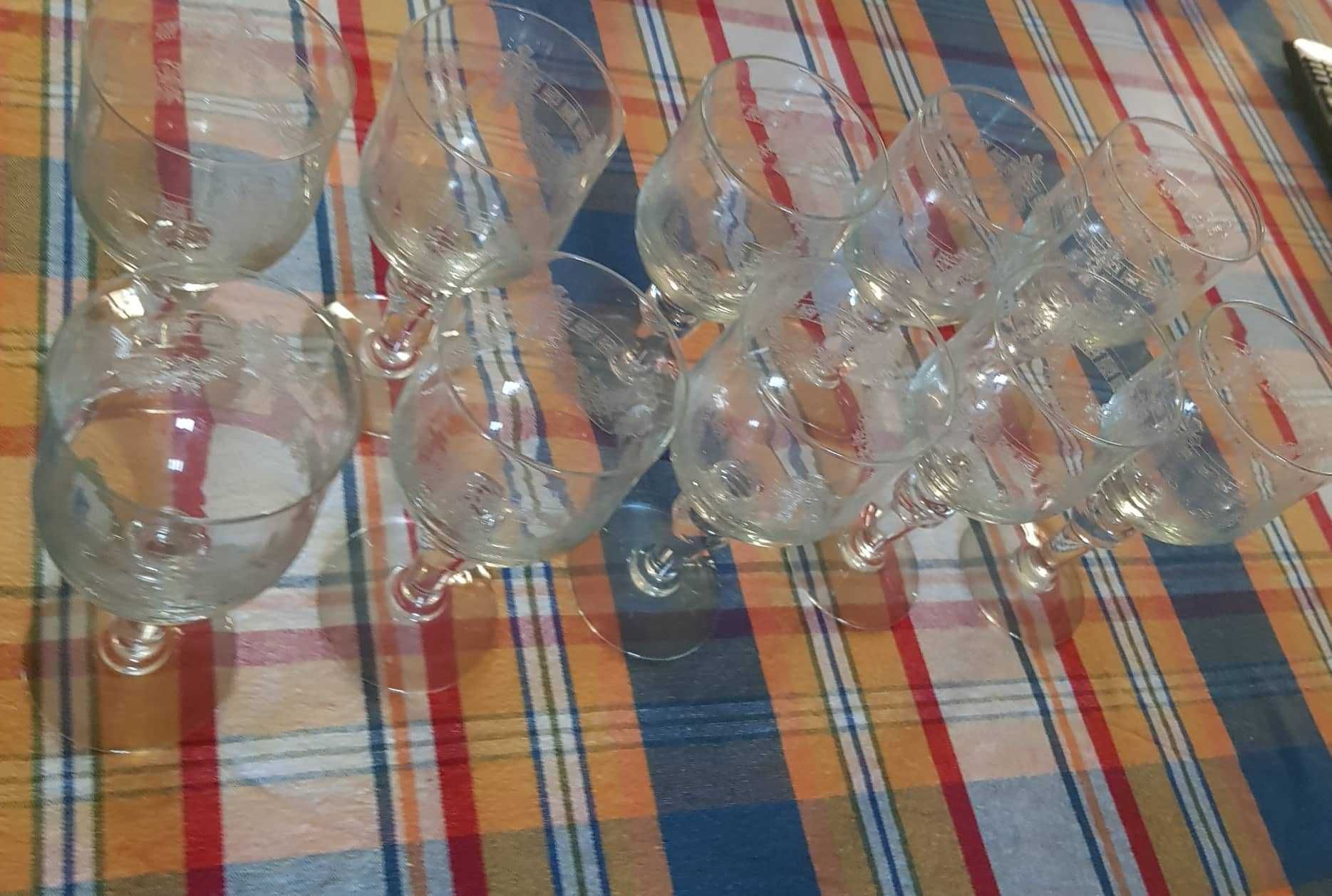 10 Copos de Vinho branco em Cristal
