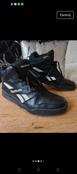 Sneakersy buty sportowe skóra męskie Reebok czarne 42