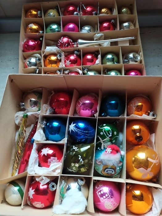 Дед Мороз и ёлка времён СССР , игрушки , бу