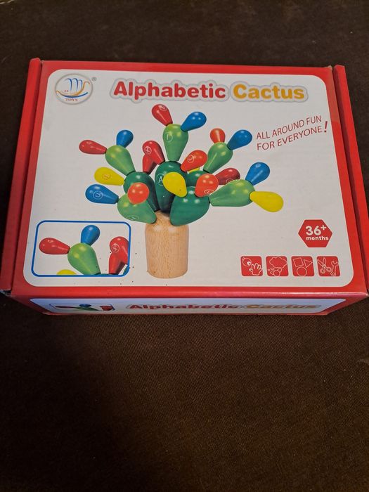 Gra drewniana alfabet kaktus