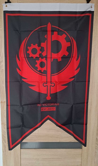 Fallout Brotherhood of Steel Flaga Banner Bractwo Stali Ad Victoriam