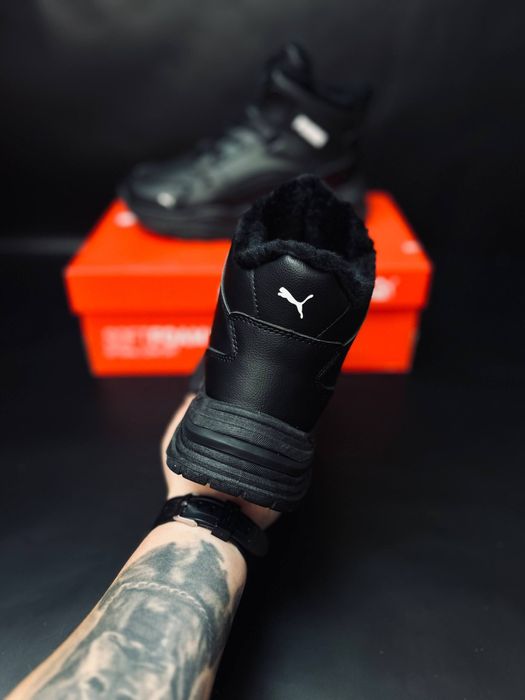 Женские кроссовки Пума Черные зимние кросівки жіночі пума зимові