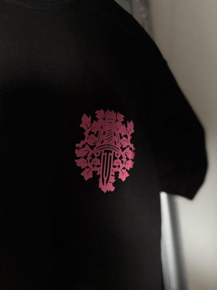 Футболка chrome hearts женская базовая черная оверсайз