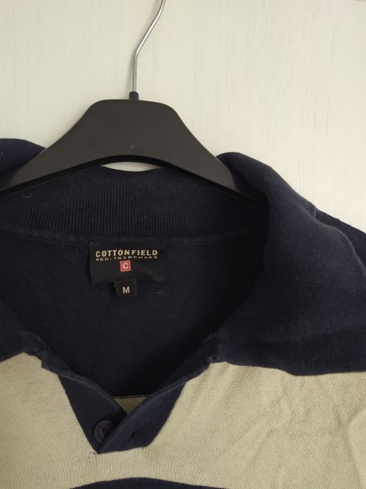 bawełniany sweter bluza polo oversize w paski