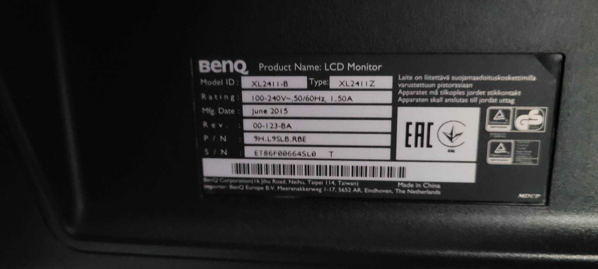 Monitor BenQ XL2411Z 144hz HDMI DVI 1ms