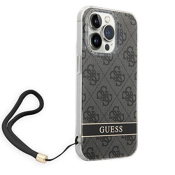 Etui Guess 4g Print Strap na iPhone 14 Pro - czarne