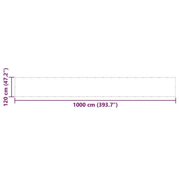 vidaXL Parawan balkonowy w żółte i białe paski 120x1000 cm