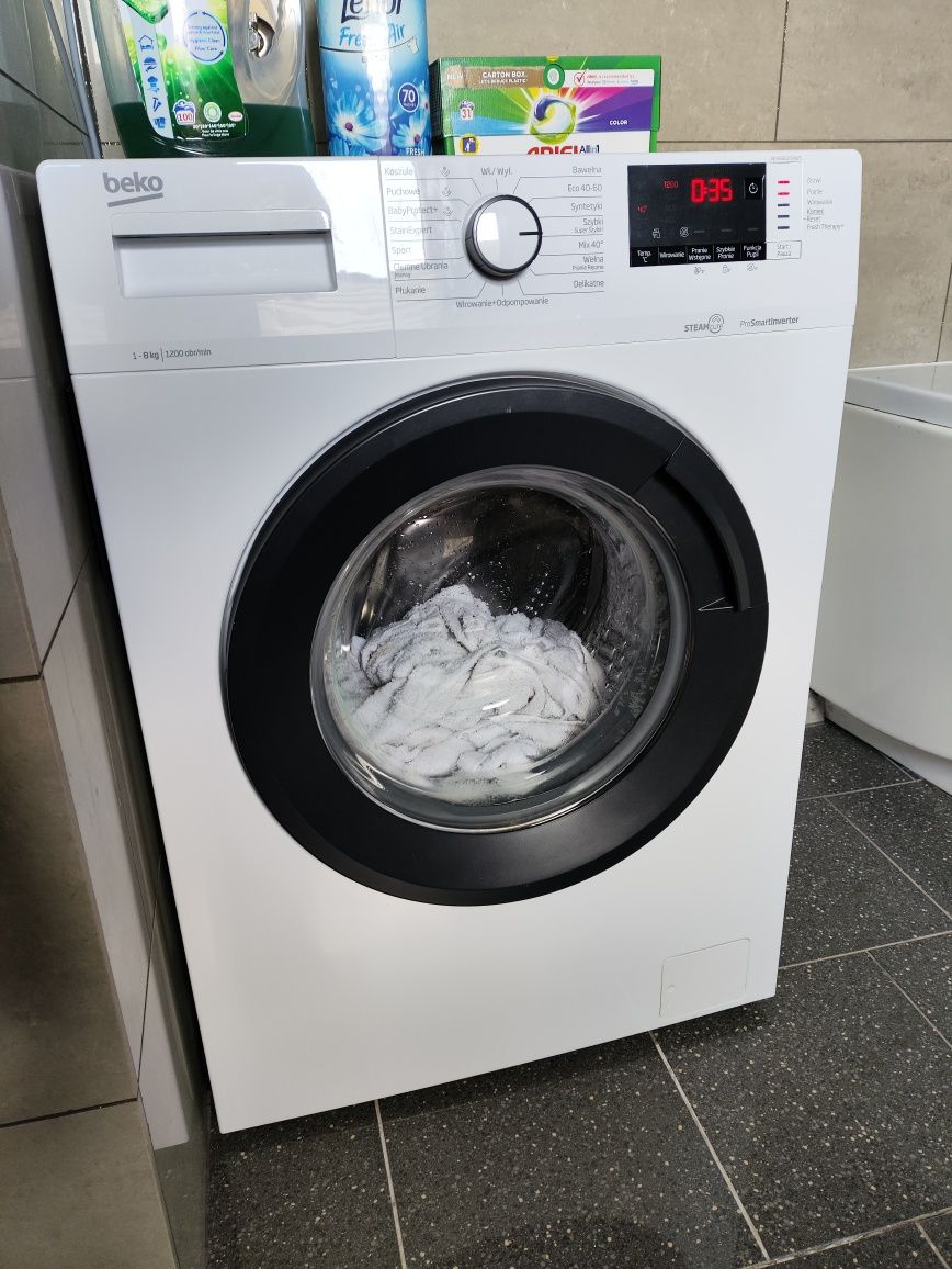 Beko Pralka WUV8612XAWS ProSmartInverter 8kg 1200obr SteamCure Biała