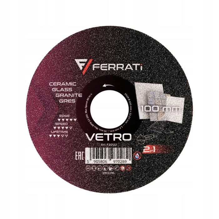 Ferrati Vetro 100Mm Tarcza Diamentowa Do Wcięć Precyzyjnych I