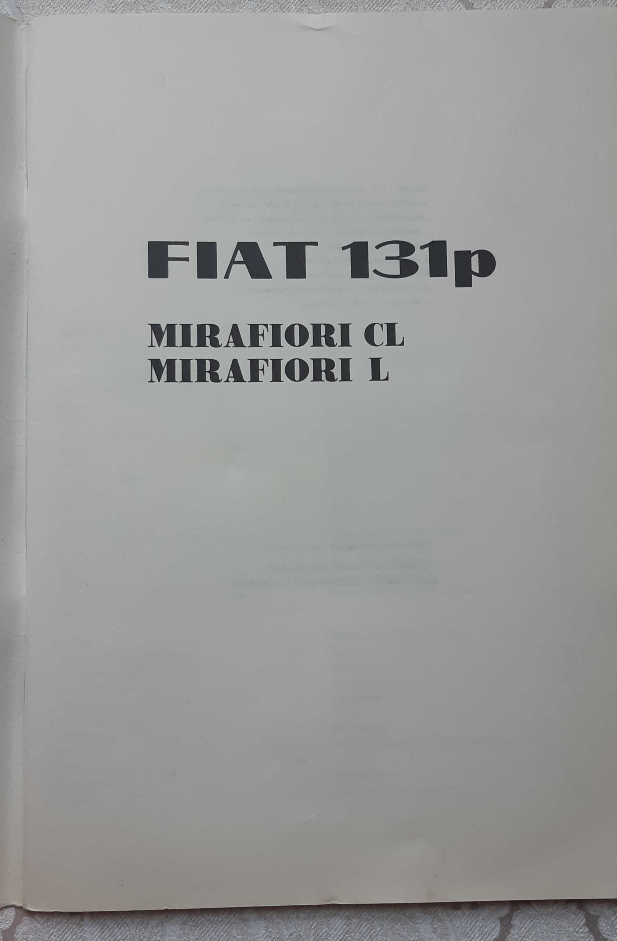 FSO Fiat 131p Mirafiori CL Mirafiori L Skrócona instrukcja napraw