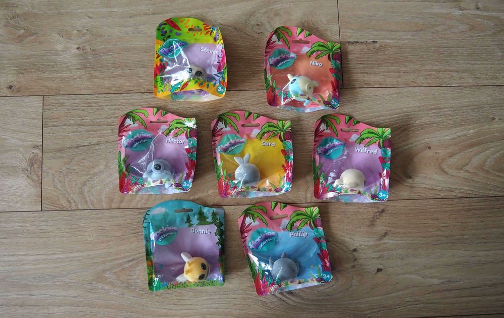 Nowy Zestaw 7 szt Flockies, figurki kolekcjonerskie, domek, zwierzątka
