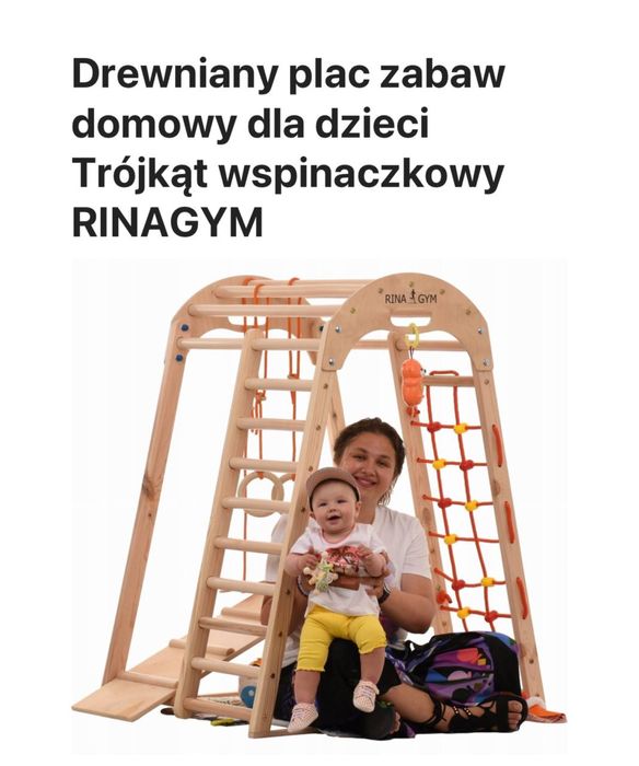 Drewniany plac zabaw domowy dla dzieci Trójkąt wspinaczkowy RINAGYM