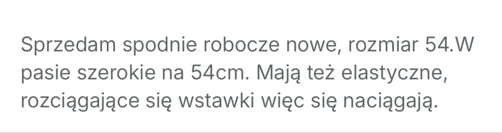 Spodnie robocze NOWE r. 54