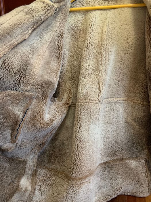 Вінтажна шкіряна дублянка куртка авіатор