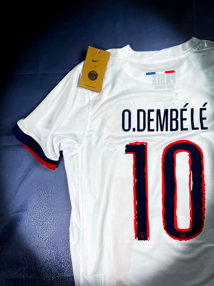 Dembele PSG Champions League «Nike» Biała Męska Sportowa T-shirt / M