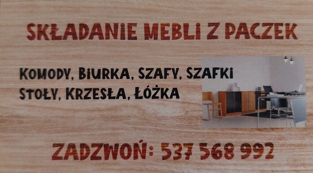 Składanie mebli zakupionych paczek