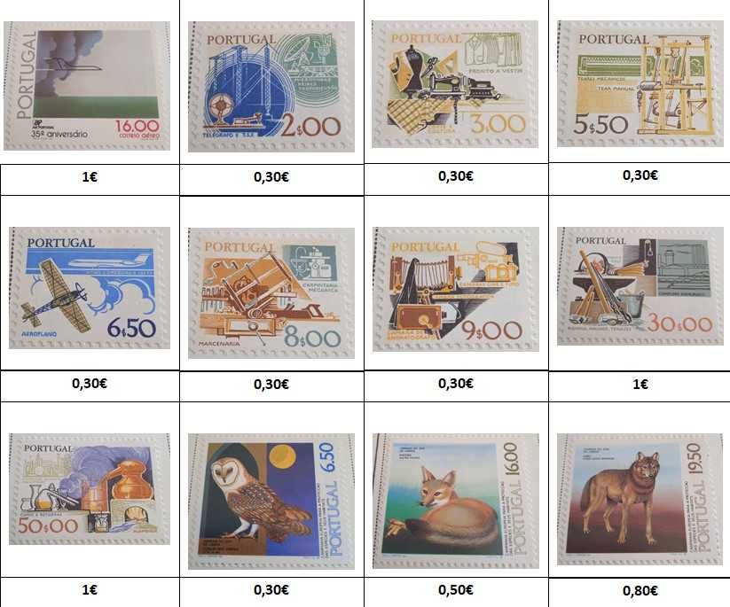 Vários Selos de Portugal 1975 a 1981