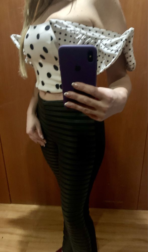 Calças de lycra com ecopele